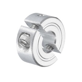 uxcell Double Split Clamp-On Shaft Collar for 1/4" Shaft, Two-Piece Clamping Collar 11/16" OD, 5/16" Thickness, Aluminum Alloy Set Screw Split Collar Clamp
