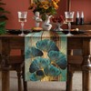 LRartdeco Table Runner Green Table Runner Washable Antique Rustic Wood