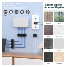 IFNOW Black 6Pcs Magnetic Cable Straps Wire Organizer Adjustable,Reusable Washable Cord Organizer with Lock Buckle,Cable Ties for Electronics, Travel Home,Office Desk