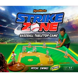 StrikeZone Baseball Game - Giant 5 x 5 feet Rollout Field,10" Realistic Batter, Precision Controlled Spring-Loaded Pitching & Batting Action - Great for Gifting & Board Games
