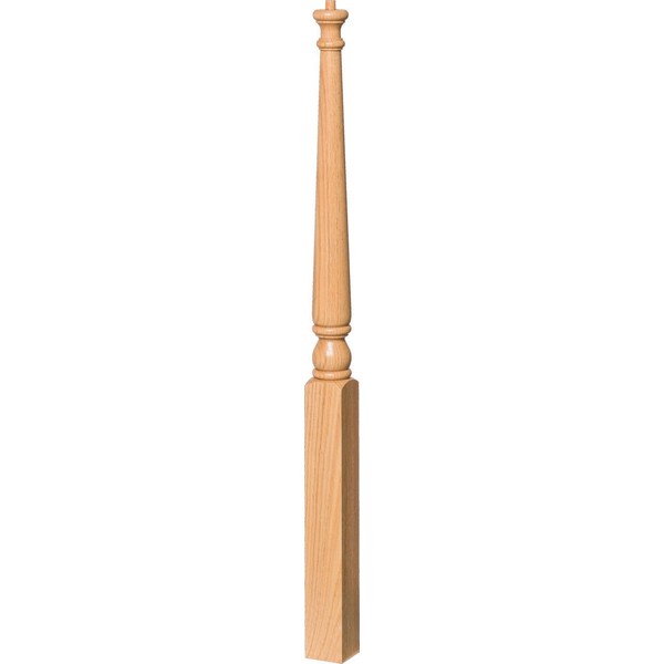 4011 Red Oak Colonial Pin Top Starting Newel Post