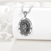 LWQQWL Santa Muerte Necklace for Men Women Sterling Silver Grim