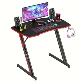 New Gaming Desk Computer Desk Office Deskmodern Z shaped Computer graphics - Color: Blue