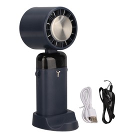 Handheld Fan Quiet Foldable Brushless Motor Digital Display 3600mah 3 Speed Cooling Fan for Outdoor Home Dark Blue