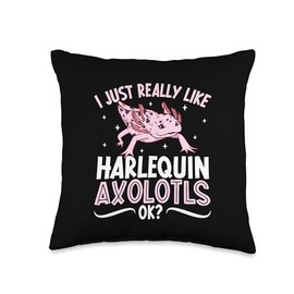 Creative Harlequin Axolotl Designs I just Really Like My Harlequin Axolotl Throw Pillow, 16x16, Multicolor