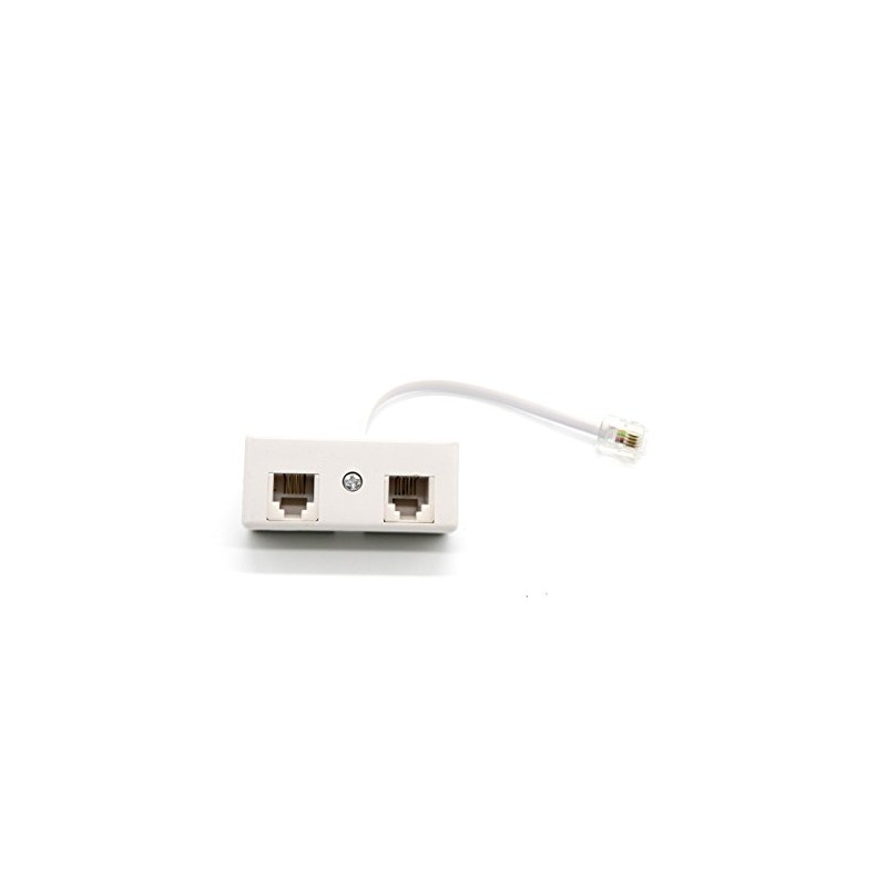 2-Way RJ11 Telephone Plug to RJ11 Socket Adapter and Splitter