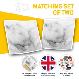 2 x Square 10cm Vinyl Stickers - Adorable Sleepy Piglet Piggy Pig 37897