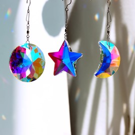 GOLDENHAITAI Crystal Prism Suncatcher for Window Home Decoration, 3pcs Hanging Ornament Pendant, 45mm Rainbow Maker AB
