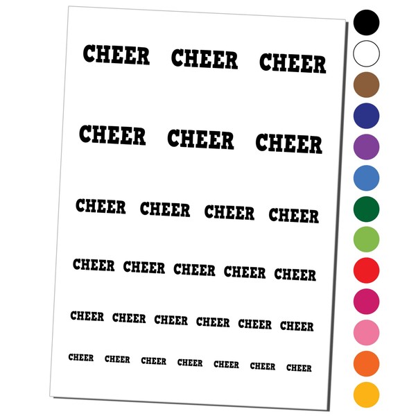 Cheer Cheerleading Fun Text Temporary Tattoo Water Resistant Fake Body
