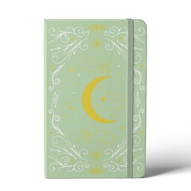 BUKE A5 Dotted Journal – 160gsm Ultra Bamboo Paper, Moon & Star Foil Cover, Flat Lay Notebook with Gift Box – 160 Pages, 5mm Dot Grid, Faux Leather Hardcover (Matcha Green)