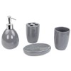 Home Basics 4-Piece Bathroom Accessory Set, Includes Soap/Lotion Dispenser, Toothbrush