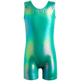 HOZIY Gymnastics Clothes for Girls Green Leotard Toddler to Youth 9-10 Years Breathable Dance Wear