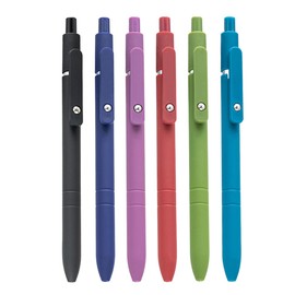 PASISIBICK Gel Pens, 6 Pieces 0.5 mm Fine Point Black Ink Smooth Writing Metal Clip Retractable Pen for Women Teacher Students Office and School Supplies Gifts with Silicone Grip