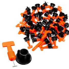 TOPWAY Tile Leveling System 50pcs Pack Reusable Tile Levelers Spacers for Building Walls Floors + Special Wrench 347827