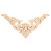 4Pcs Rubber Wood Carved Corner Onlay Applique Furniture Unpainted DIY