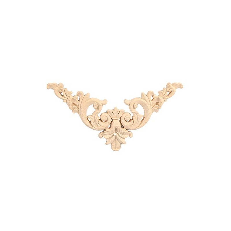 4Pcs Rubber Wood Carved Corner Onlay Applique Furniture Unpainted DIY