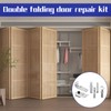 Bifold Door Track Kit,6 Pcs Bi-Fold Door Repair Kit,Metal Top