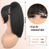 Rafabcici Ponytail Extension with Bangs for Black Women Yaki Straight