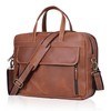 HLC 18 Inch Full Grain Leather Briefcase messenger shoulder bags