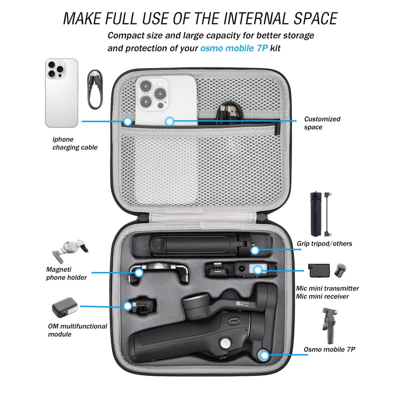 FRETHIND Case for DJI Osmo Mobile 7/7P Hard Case Protective