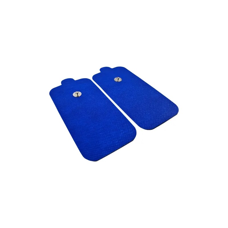 6 Electrodos Parches Pads Almohadilla 5x10 Broche 3.5mm Azul