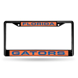 NCAA Rico Industries Laser Cut Inlaid Standard Chrome License Plate Frame, Florida Gators