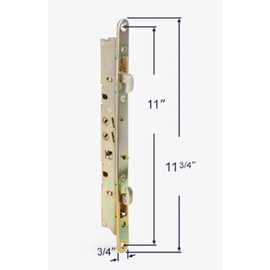 11-3/4" Multi-Point Mortise Lock with Face Plate and Keeper for Sliding Patio Glass Door | Mortise Lock for Patio Sliding Door | Lock Replacement Sliding Door (11-3/4" Mortise Lock and Keeper)