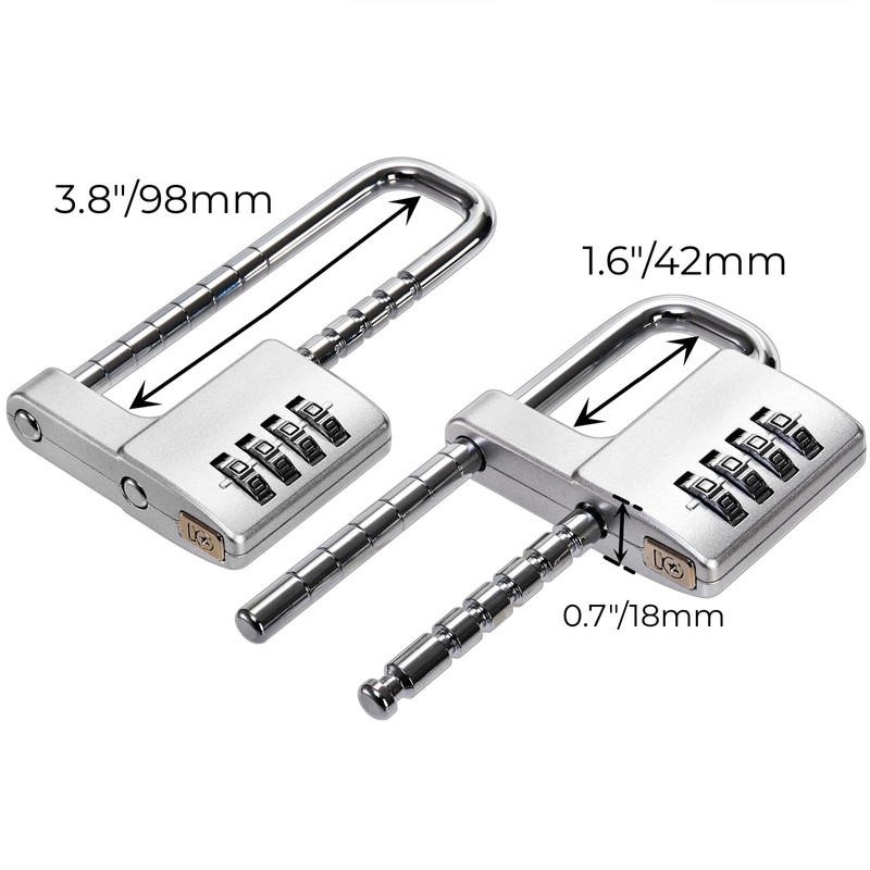 Hiceeden U Shaped Cabinet Combination Lock, 4 Digit Stainless Steel