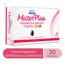 Multivitamínico con Dha Nestlé MaterPlus Caja con 30 Cápsulas