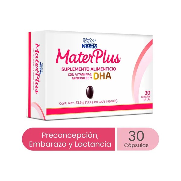 Multivitamínico con Dha Nestlé MaterPlus Caja con 30 Cápsulas