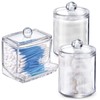 WISIEW Swab Holder Canisters with Lid, Bathroom Qtip Dispenser Apothecary