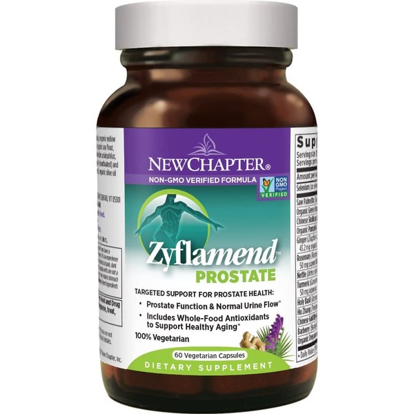 New Chapter Prostate Supplement - Zyflamend Prostate with Saw Palmetto + Pumpkin Seed Oil + Turmeric for Prostate Health - 60 ct Vegetarian Capsule