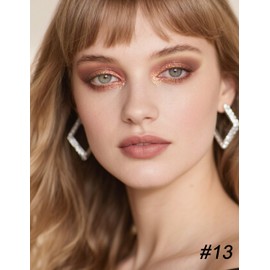 Erinde Paleta de Sombras de Ojos de 10 Colores, Paleta de Sombras de Ojos Mate y Nacarada, Sombra de Ojos Ultra Difuminable y Altamente Pigmentada, Nude Natural, Mezclable, 13#