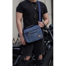 Smrcom Man Bag Canvas Purse Bag Small Canvas Crossbody Messenger Bag Shoulder Bag Work Bag Side Bag Travel Purse (Coffee)