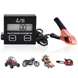 BORDEAG Digital Tachometer Inductive Tachometer: Tachometer Chainsaw with Hour Counter, Motor Tachometer Waterproof, Digital Chainsaw Tachometer for Motorcycles and Lawnmowers