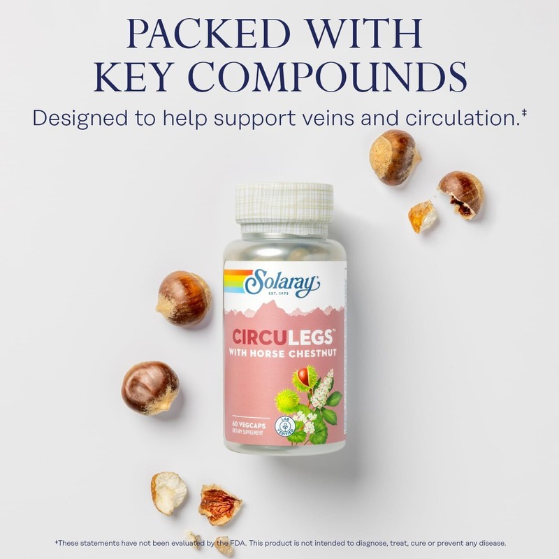 Solaray CircuLegs Vein Support Supplements 60 Capsules with Horse Chestnut