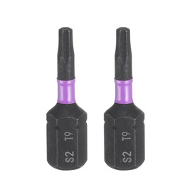 HARFINGTON 2pcs T9 Torx Screwdriver Bit 1/4" Hex Shank 25mm/1" Length Magnetic Star 6 Point Head Hex Bits S2 Steel Screw Driver Bit Industrial Grade Electric Drill Bits