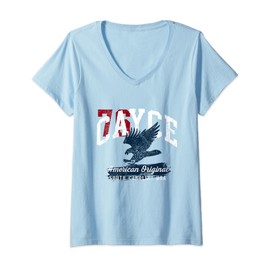 Womens Cayce South Carolina Vintage Patriotic Sports V-Neck T-Shirt