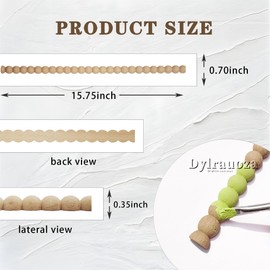 Dylrauoza Beaded Wood Trim Molding, 15 Pack Unfinished Half-Round Decorative Wood Trim, 15.75" Easy-to-Paint DIY Wooden Molding for Wall, Furniture, Cabinet, Door & Craft Decoration (18mm)