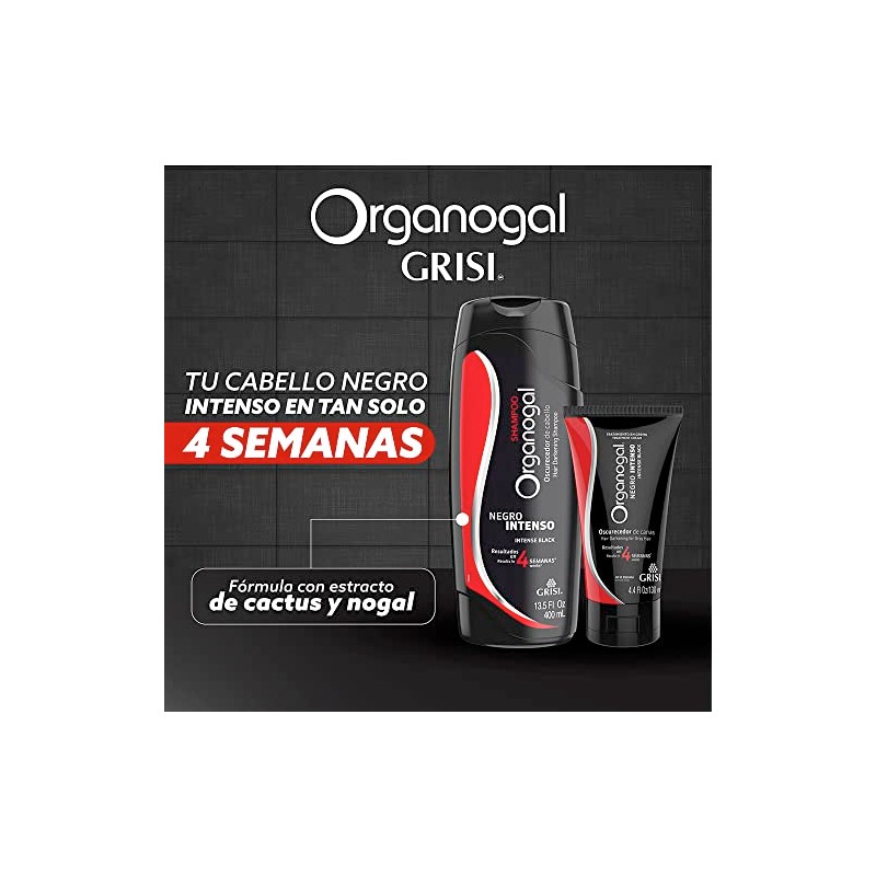 Organogal Tratamiento, color Negro Intenso, 130 ml Shampoo Grisi negro