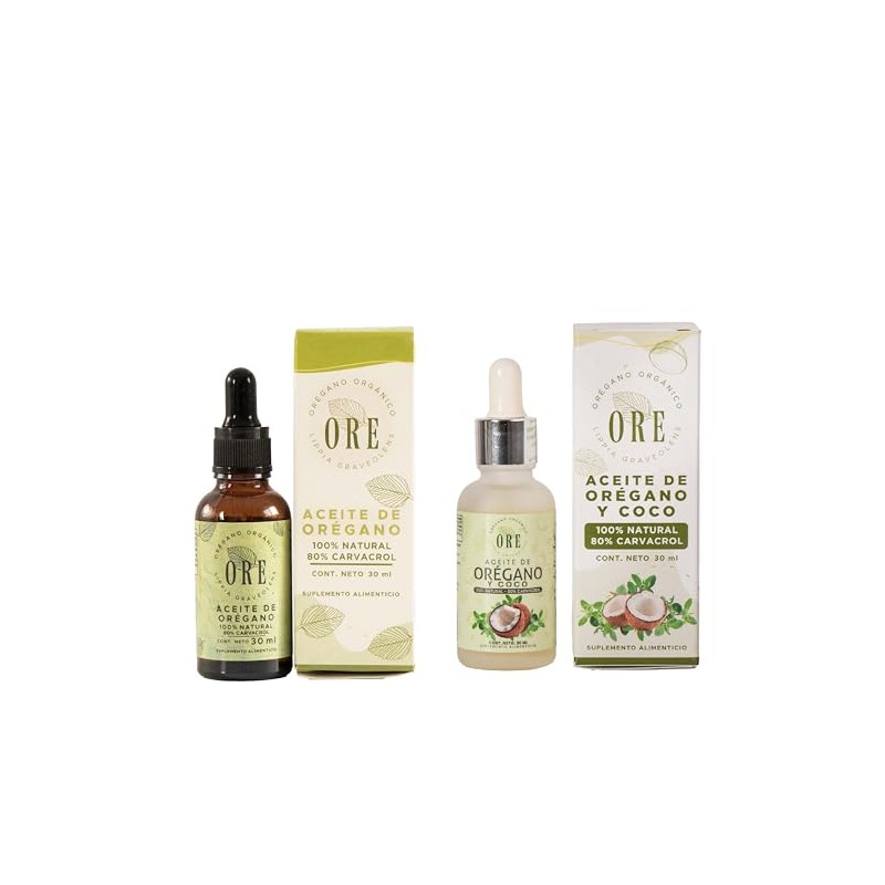 ORE Aceites Orgánicos, Set de 2 Frascos de 30 ml,