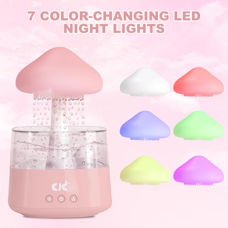 Cloud Rain White Noise Humidifier, Rain Water Drip Diffuser Humidifiers