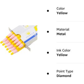 LENITH Korean Glass Markers Grease Pencils Peel-Off Type Grease Pencils China and Porcelin Marker/Wax pencil for Vinyl, Metal, Skin, Paper, window glass, Checking Markers (12 Pencils) Color:Yellow