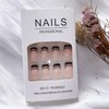 Black French Tip Press on Nails Medium Square Fake Nails