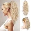 FLUFYMOOZ Ponytail Extension, 18 Inch Claw Clip Ponytail Extension, Wavy