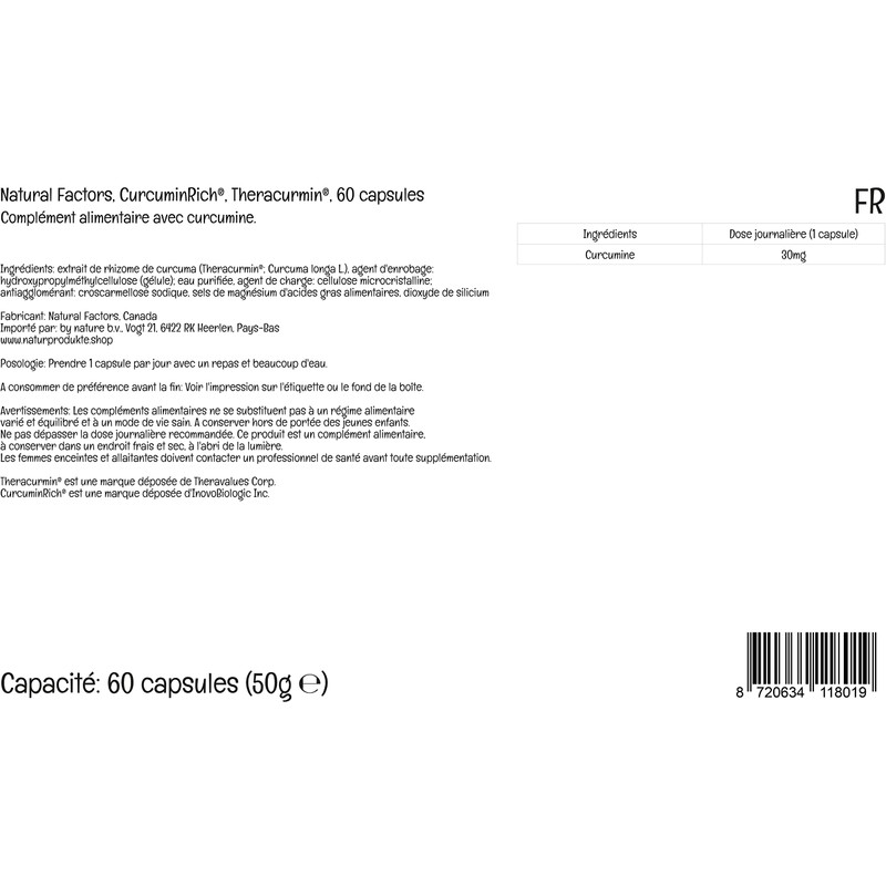 Natural Factors, CurcuminRich Theracurmin, Turmeric Extract, 30mg Curcumin, High Bioavailability,
