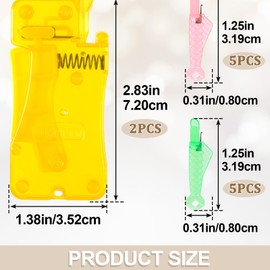 HKYLRAT 12pcs Needle Threader for Sewing Machine,Fish Sewing Machine Needle Threader and Automatic Needle Threaders for Hand,Stitching Sewing Machine Quick Needle Threading Yellow Green Pink