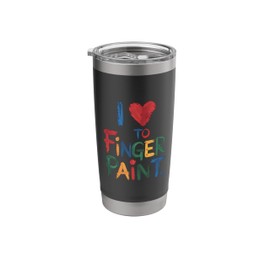 I Heart Love To Finger Paint I'm Paint Cute Couple Valentine Stainless Steel Insulated Tumbler