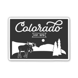 Squiddy Colorado State Shape Vintage Retro Style - Vinyl Sticker Decal for Phone, Laptop, Water Bottle (3" Wide)