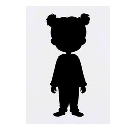 'Little Girl Silhouette' Temporary Tattoo - Water Resistant, Skin-Safe, Non-Toxic Transfer (TO00083551)